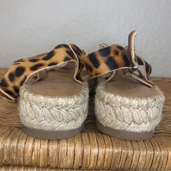 Madewell Malia Espadrille Strappy Sandal in Leopard Calf Hair Sandal Size 8 - Picture 8 of 12